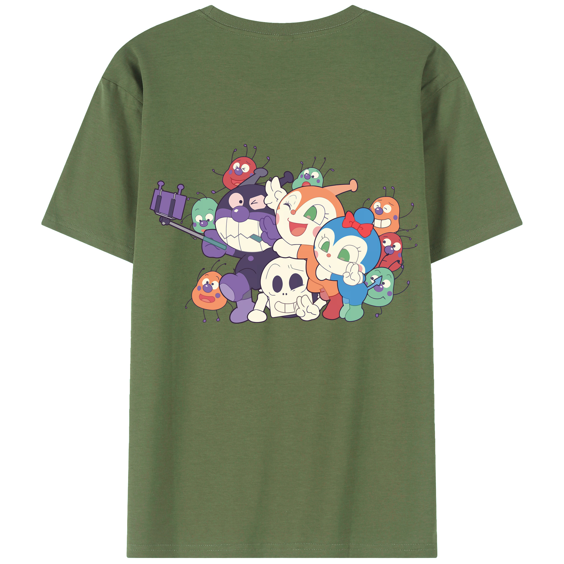（画像用） アンパンマン Anpanman 綿100％ メンズ半袖Tシャツ（バックプリント） 通気性